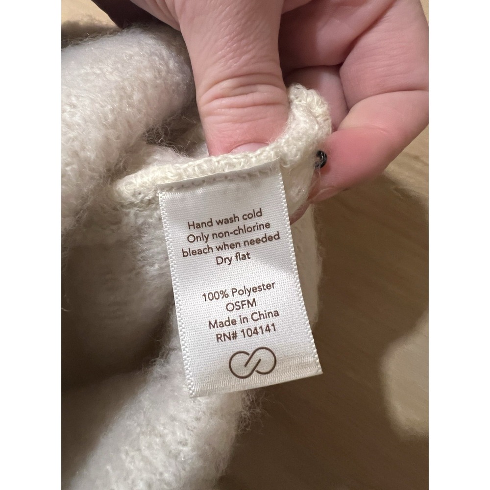 NWT Calia Luxe Beanie Hat Women's One Size Ivory Soft Knit Winter OSFM Polyester - Picture 3 of 4